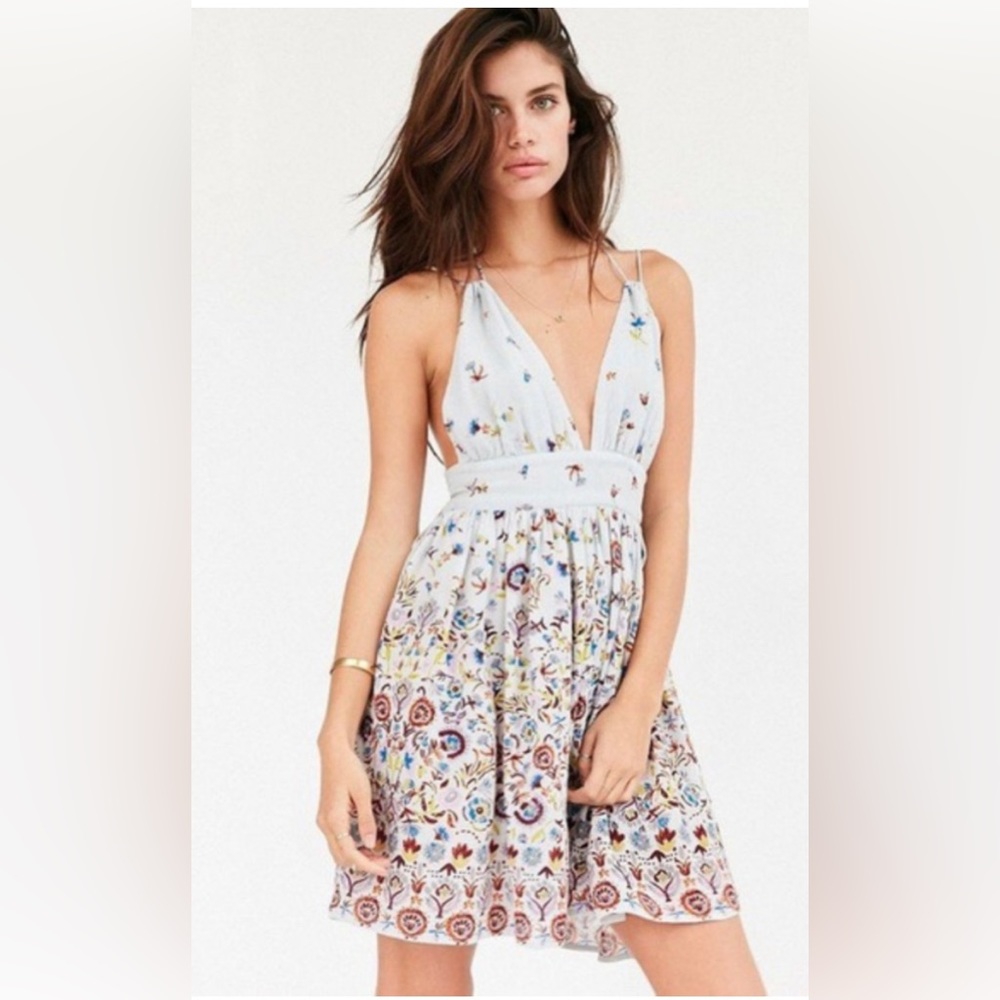 Kimchi Blue Urban Outfitters Blue Floral Mini Dress